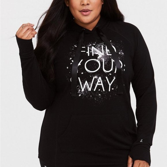 torrid Tops - Torrid Black Space Find Your Way Active Hoodie Size 2X (18/20) Workout NWT Gym